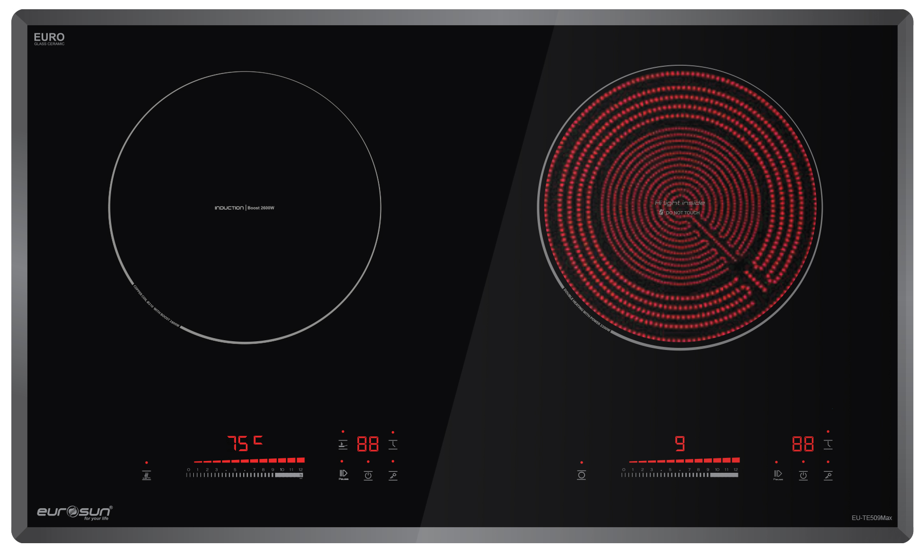 Bếp điện từ Eurosun EU-TE509Max - Tặng bộ nồi Eurosun chính hãng