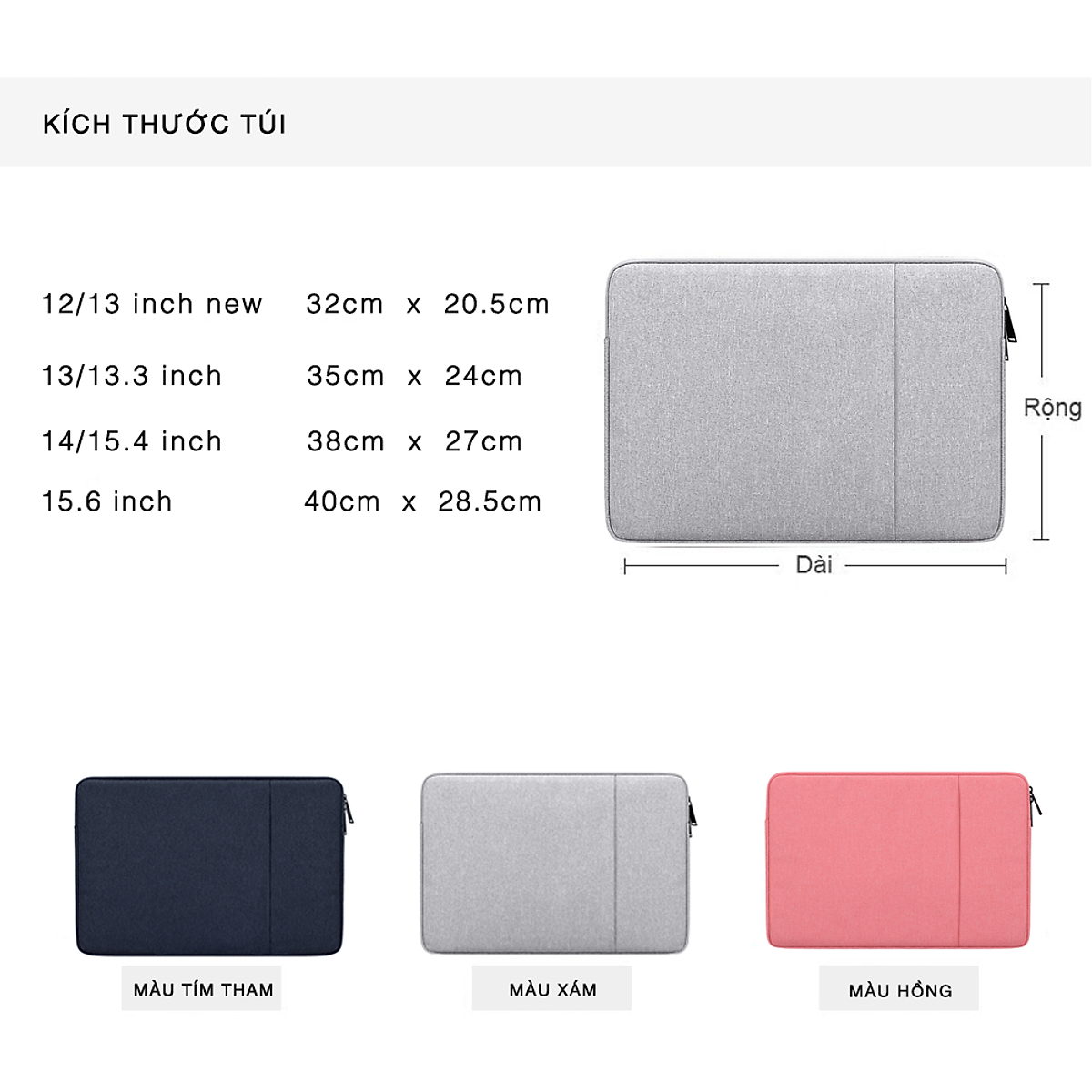 Túi chống sốc Laptop, Túi chống sốc Mac-book cao cấp - Bảo vệ chống va chạm, Chống thấm nước - Hàng chính hãng VinBuy