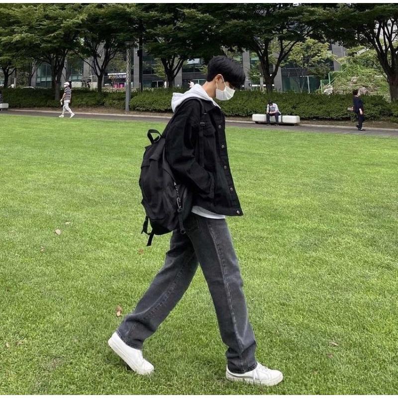 Quần Jeans Nam Nữ Baggy Form Suông Ống Rộng Cao Cấp Màu Đen Xanh Xám Retro