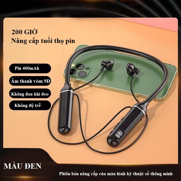 Tai Nghe Đeo Cổ Thể Thao M68 (Âm thanh chất lượng Hifi sống động, chân thật-Dung lượng pin lớn 400mAh)