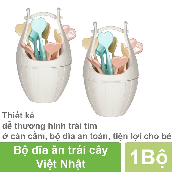 Hộp 10 Nĩa Nhựa Ghim Hoa Quả , Đồ Ăn Sạch Sẽ , Tiện Dụng