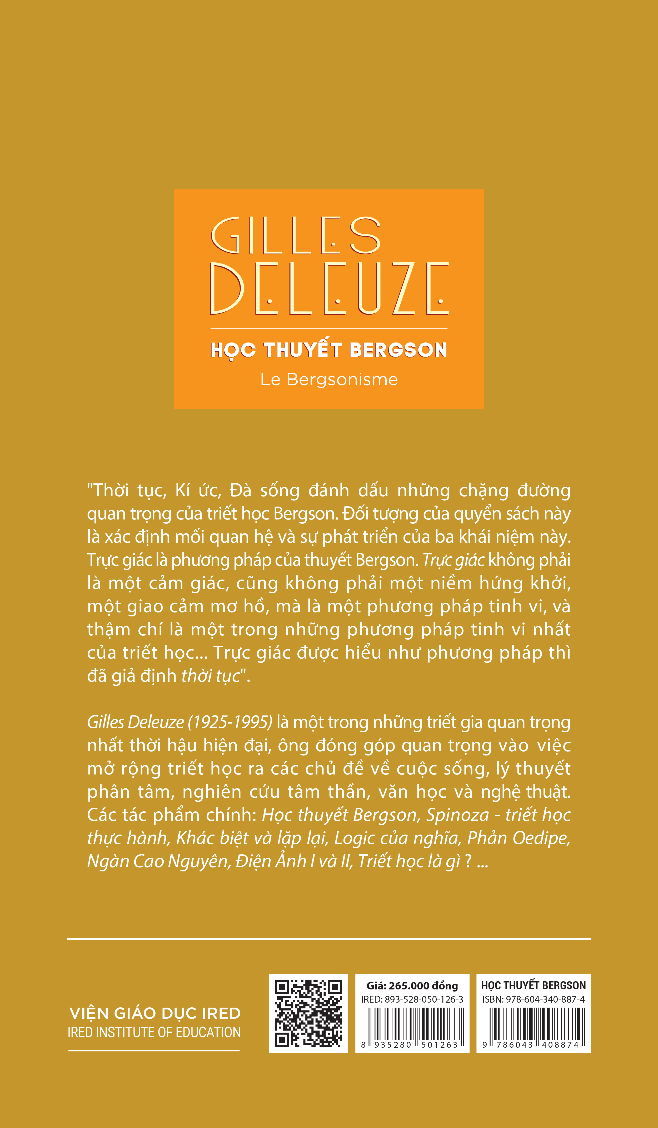 Học Thuyết Bergson (Le Bergsonisme) - Gilles Deleuze - IRED Books