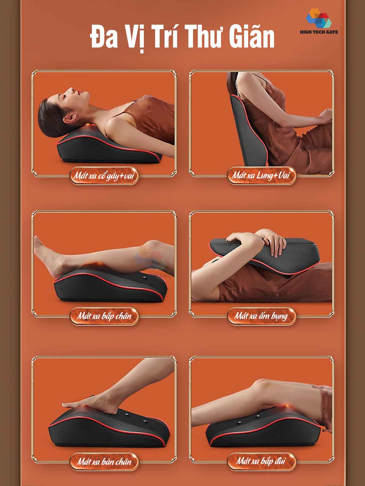 Gối Massage Kiêm Tựa Lưng LeerKang LEK-618-1 massage toàn thân 8D có hồng ngoại 3 cấp độ, mát xa rung tùy chỉnh, 5 chế độ xoa bóp đảo, hàng chính hãng