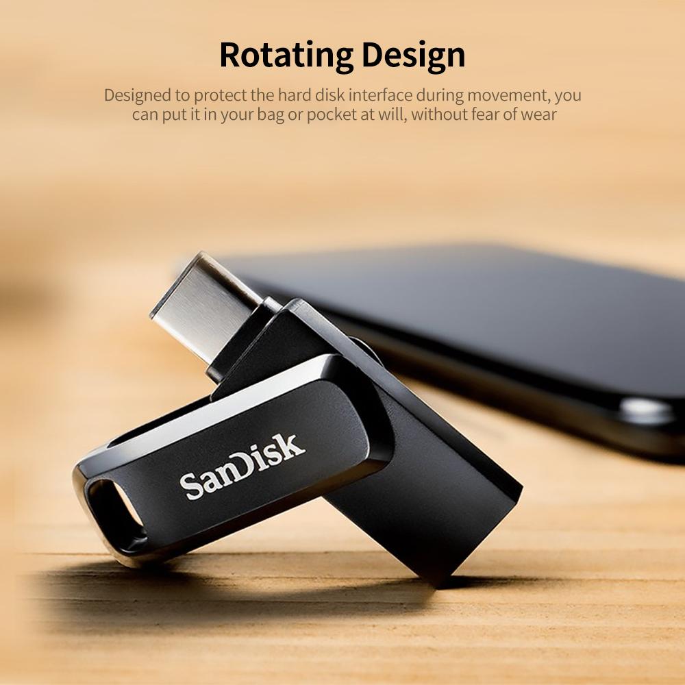 Ổ đĩa flash USB cổng kép 64GB SanDisk Ultra Dual Drive Go Portable U Disk USB 3.1 Đĩa U Type-C tốc độ cao cho PC điện thoại