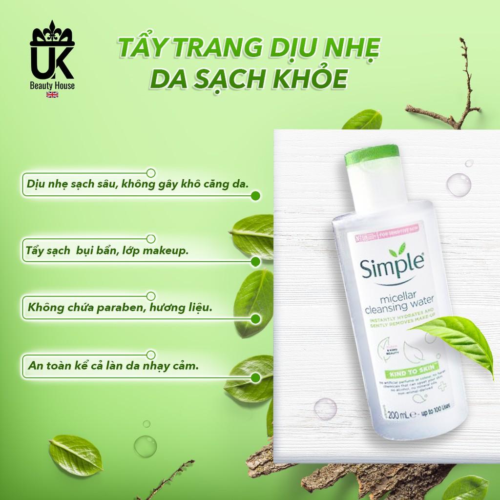 Nước Tẩy Trang Simple Micellar Cleansing Water 200ml