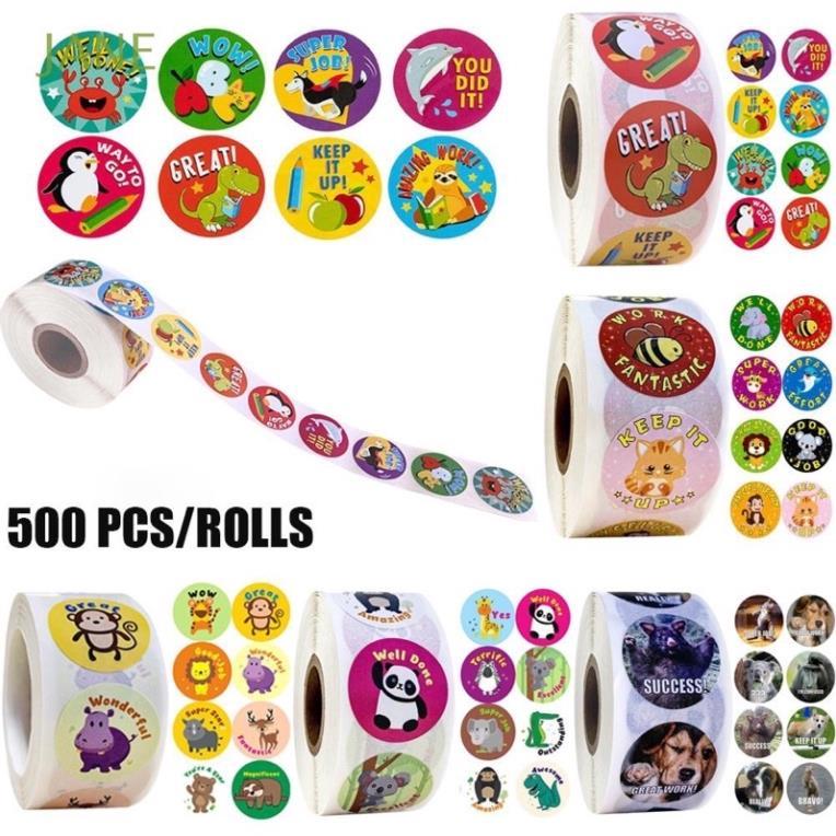 Sticker cuộn lời khen - 500 stickers - Nhãn dán khích lệ khen thưởng học tập