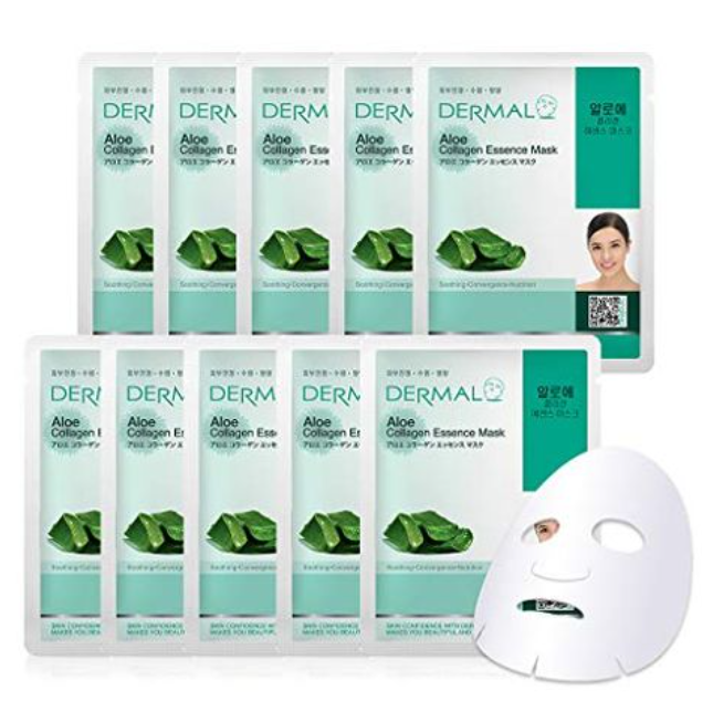 [ Tặng 2 miếng ] Set 10 Mặt nạ dưỡng da tinh chất lô hội Dermal