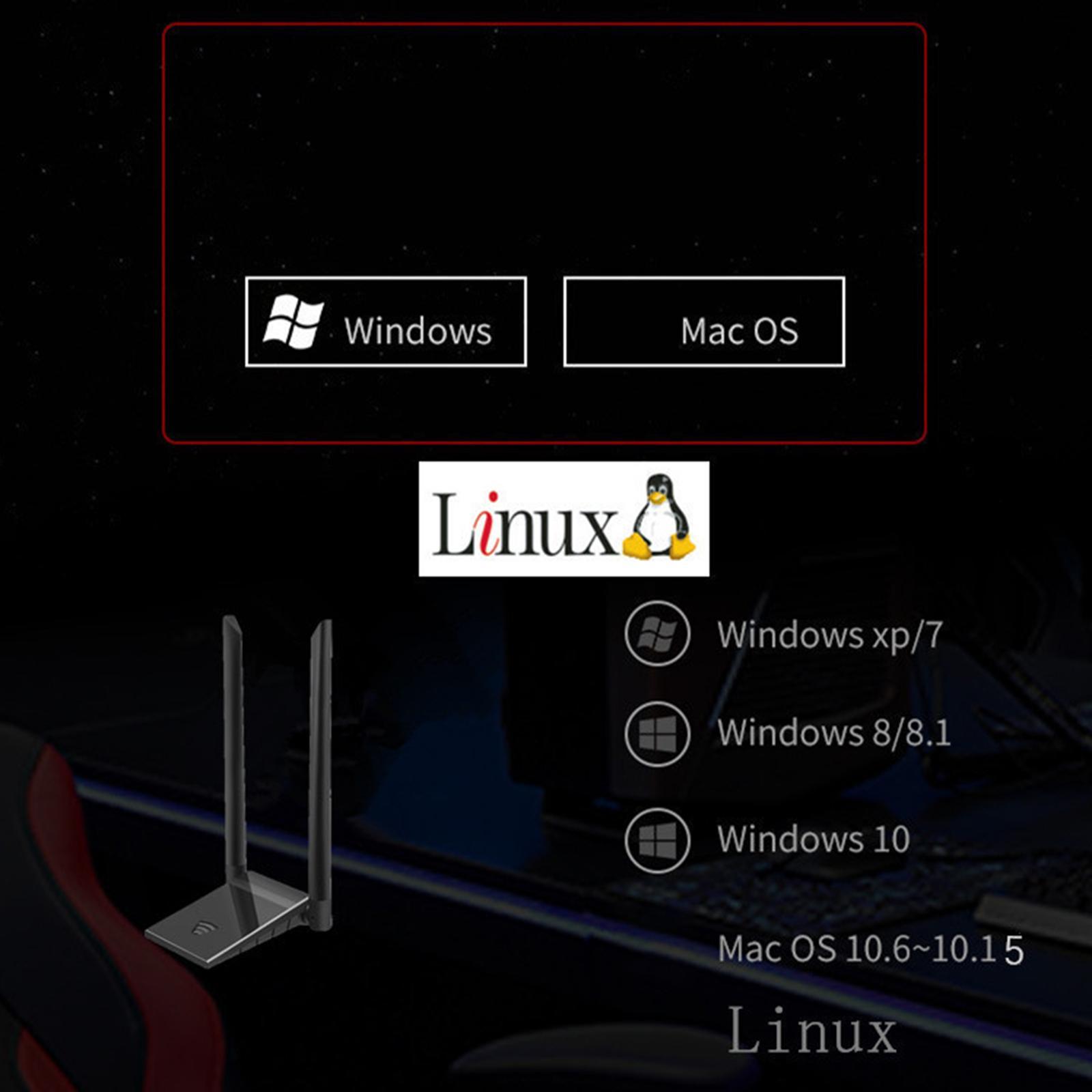 USB 3.0 WiFi Adapter Long Distance  WiFi Card for Desktop Laptop PC