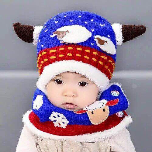 Khăn mũ len lót lông cừu