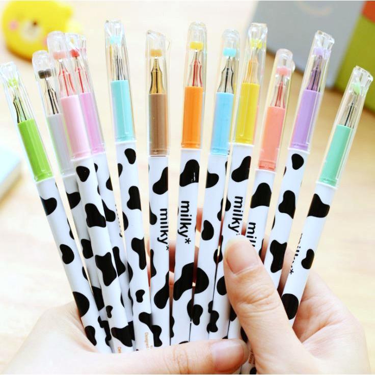 Bút Mực Gel Ngòi Bút 0.38mm Hình Bò Sữa H159