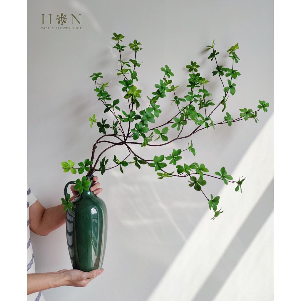 Cành Thạch Nam giả thân nâu loại 1 giống thật (lá phủ phim nhựa) - Han decor