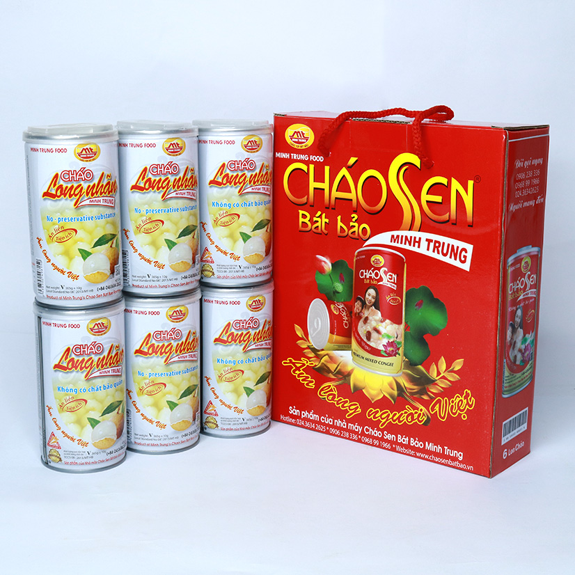 Cháo long nhãn Minh Trung 365g (thùng 24 lon - Cháo Long Nhãn 24)