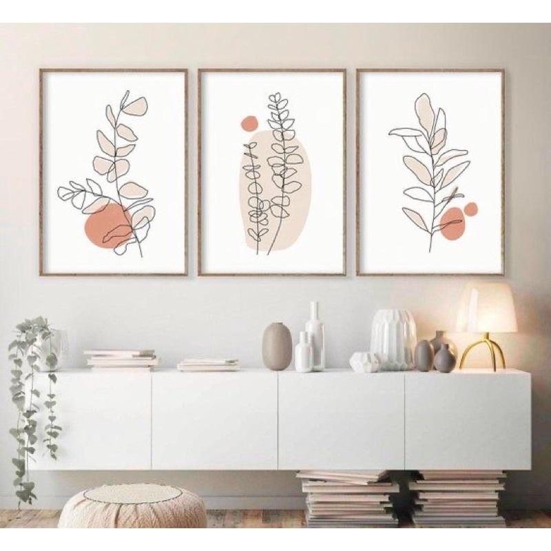 tranh canvas hiện đại treo tường bộ 3 bức Kt: 40x60cm