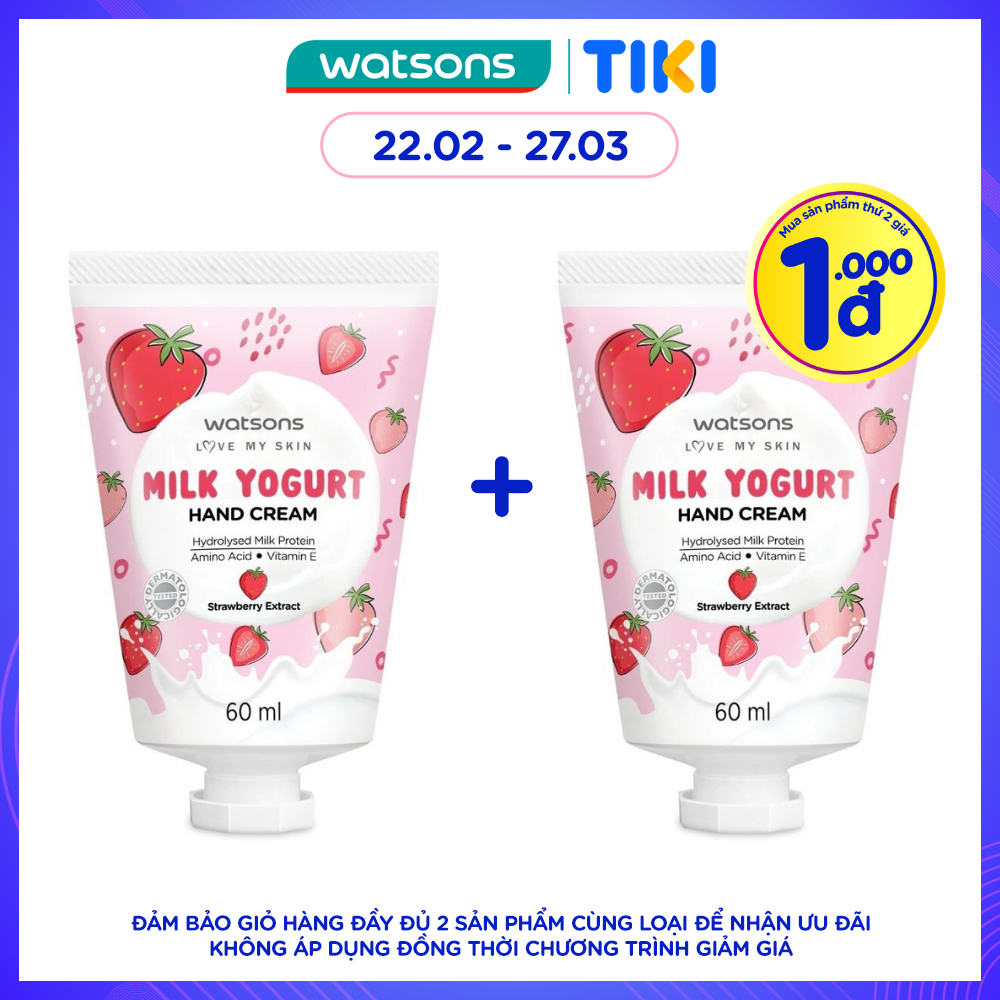 Kem Dưỡng Tay Watsons Milk Yogurt Hương Dâu Hand Cream Strawberry Extract 60ml