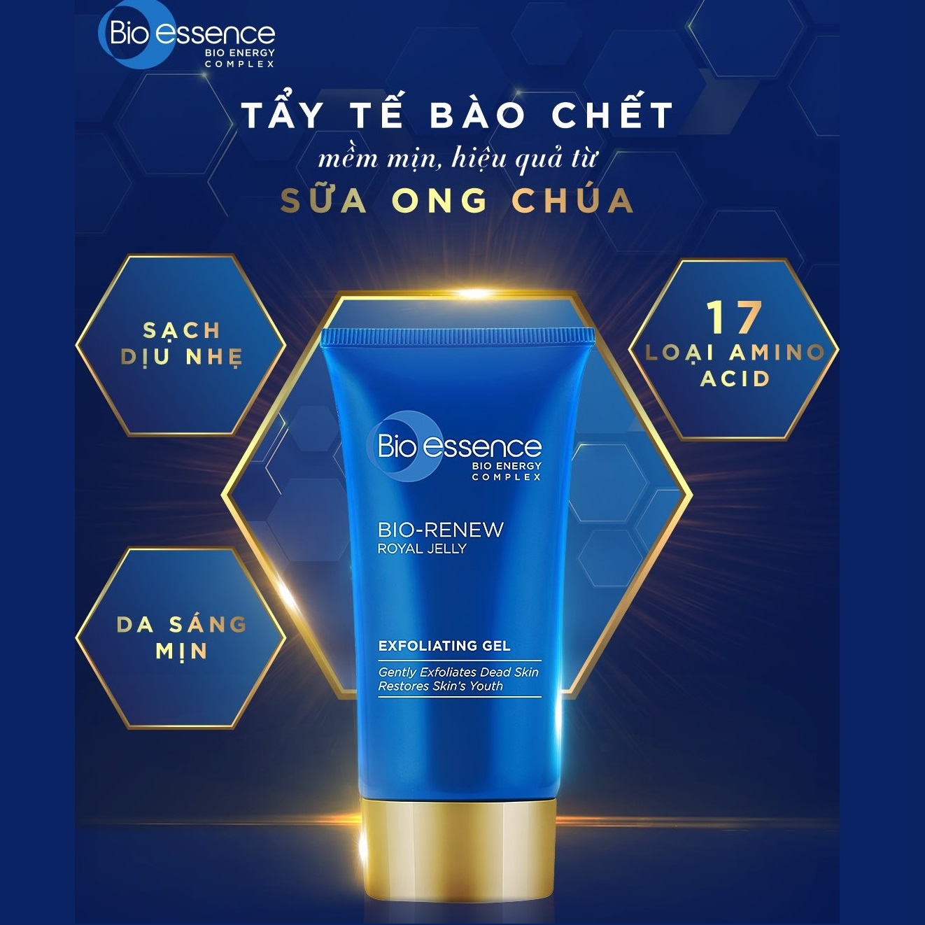 Hình ảnh Gel tẩy tế bào chết dưỡng da tươi trẻ Bio-Essence Bio-Renew tinh chất sữa ong chúa 60gr