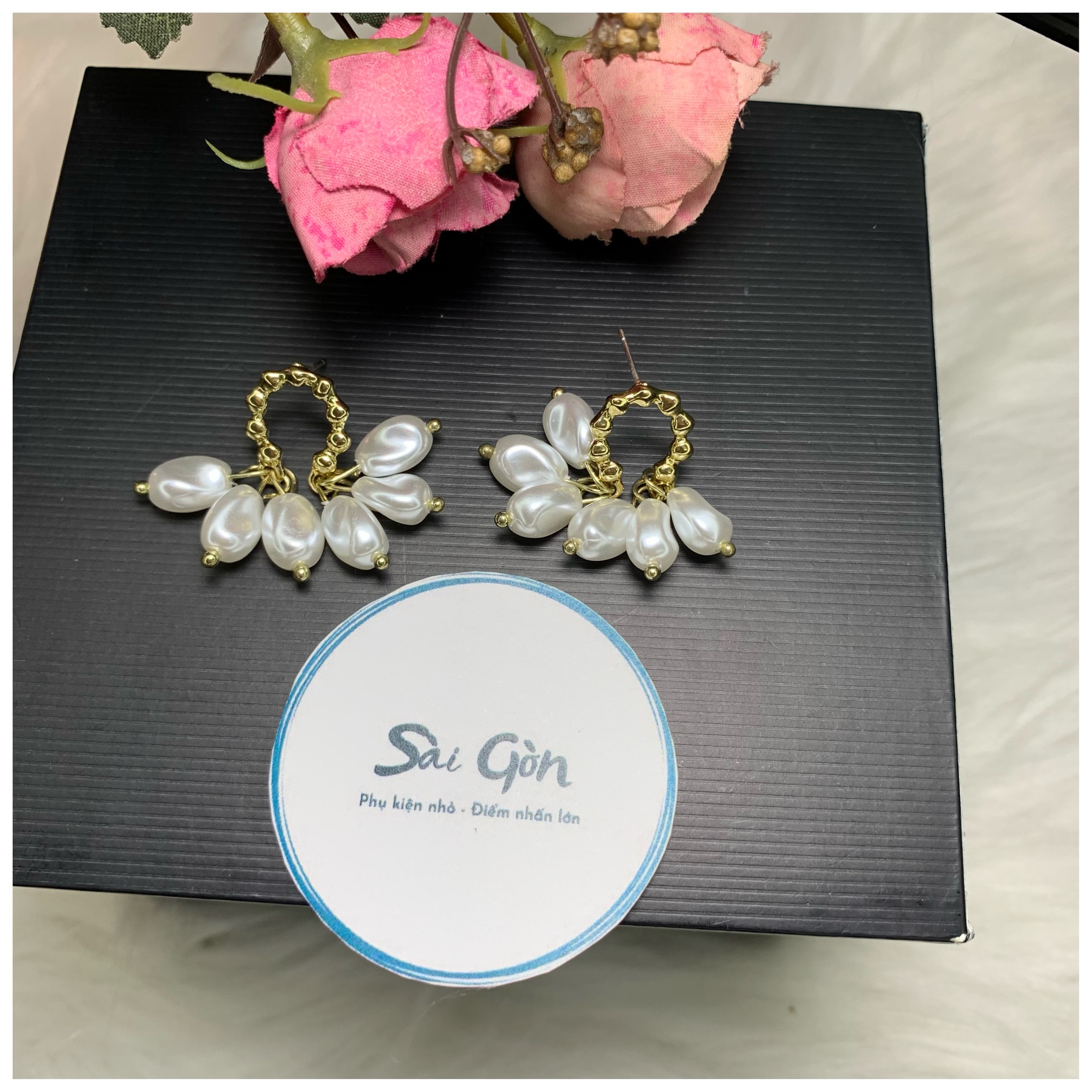 Bông tai ngọc trai chùm cao cấp SAIGON ACCESSORY