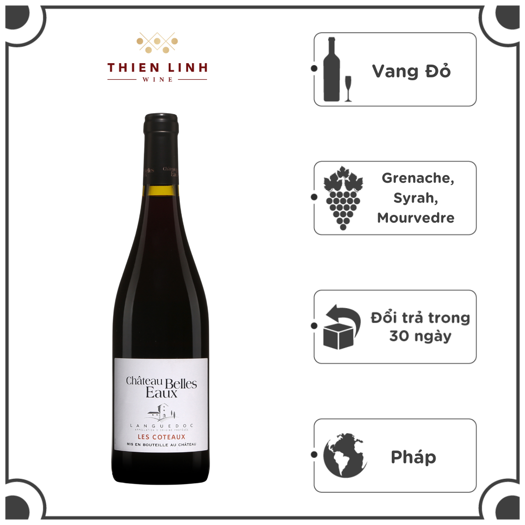 Rượu Vang Đỏ Pháp Chateau Belles Eaux Languedoc Les Coteaux