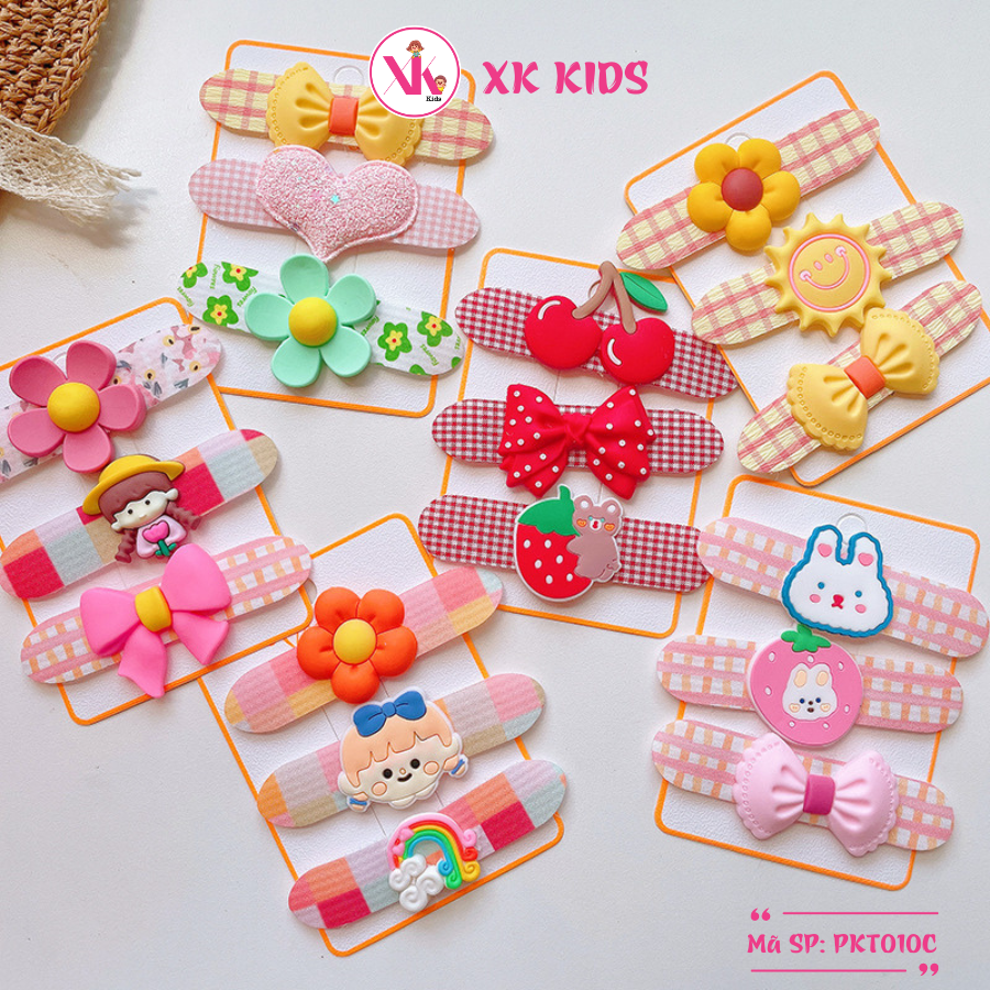 Set 3 băng đô tóc bé gái nhiều hình XK KIDS PKT010C