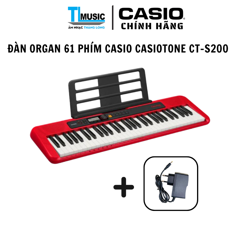 ĐÀN ORGAN CASIO CASIOTONE CT-S200 CHÍNH HÃNG – 61 PHÍM, 400 ÂM , 77 ĐIỆU USB-MIDI PHÙ HỢP NGƯỜI MỚI BẮT ĐẦU