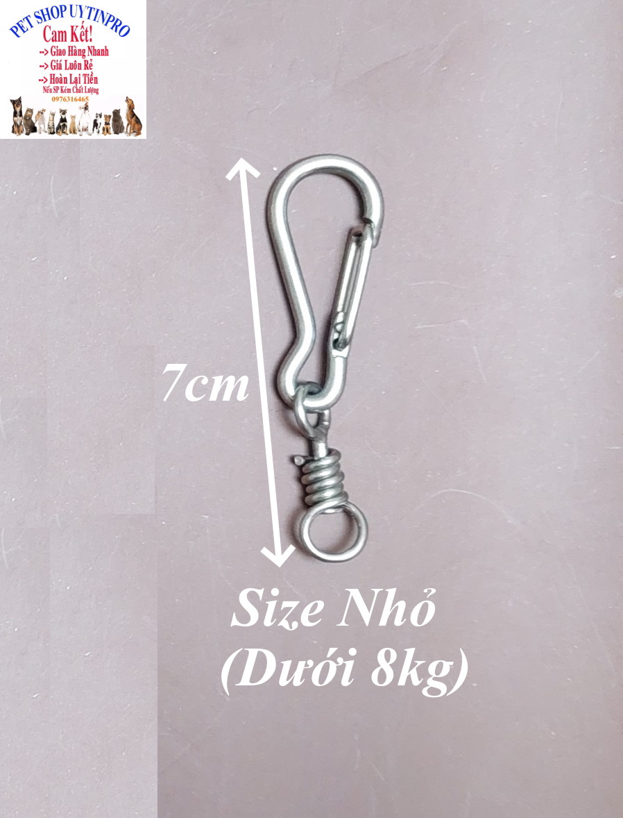 Móc khóa inox kèm chống xoắn cho Chó Mèo Chất liệu inox cao cấp, Không gỉ, Chắc chắn, Bền đẹp, An toàn cho thú cưng