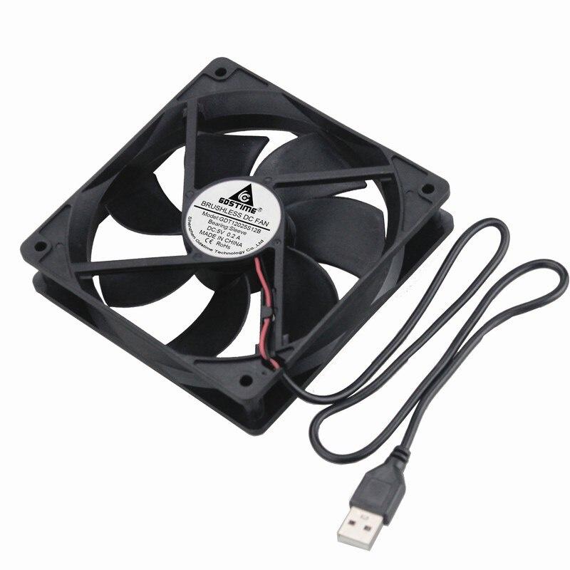 1 Pcs Gdstime DC 5V 120x120x25mm 1500RPM Brushless USB Computer Case Cooling Fan 120mm x 25mm 12025 12cm