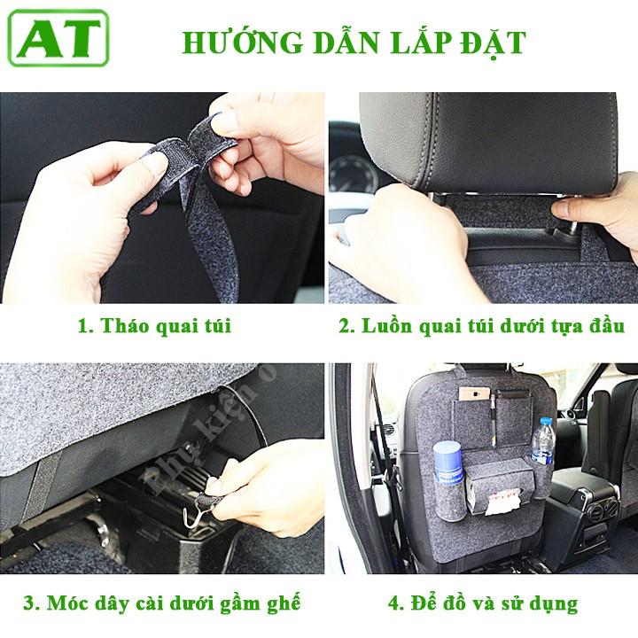Túi Nỉ Đựng Đồ 7 Ngăn Đa Năng Treo Sau Ghế Ô Tô Xe Hơi
