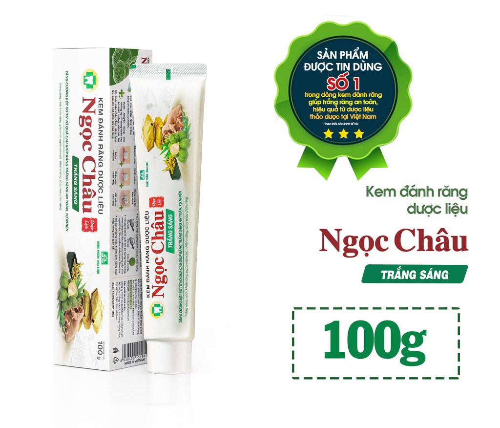 Kem Đánh Răng Dược Liệu Ngọc Châu Trắng Sáng 100g