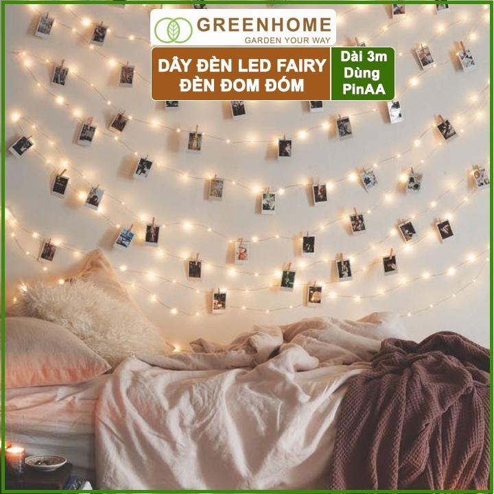 Bộ 2 Dây đèn Led đom đóm Fairy Lights 3 mét (30 bóng) dùng pin AA - tiện lợi, chịu nước, không hao điện