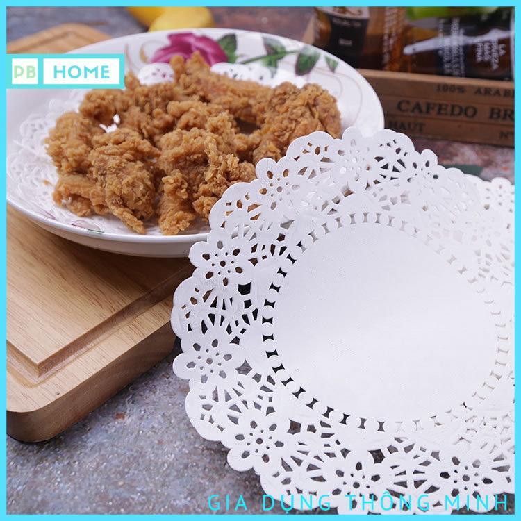 Set 100 Giấy Nến Hoa Văn Lót Đồ Ăn, Lót Nồi Chiên Không Dầu