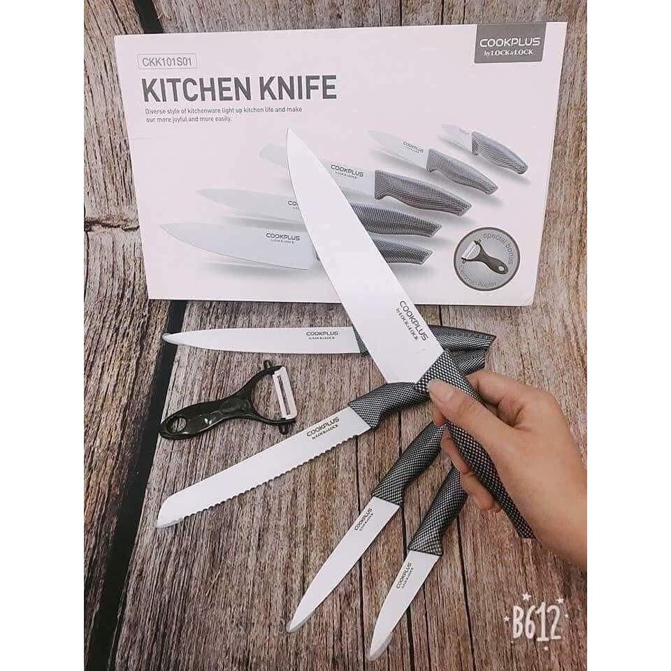 Bộ dao nhà bếp 6 món, bộ dao nhà bếp hợp kim thép phủ gốm ceramic