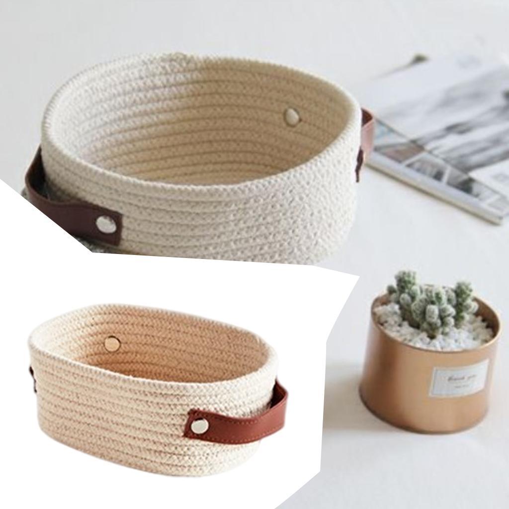 Hand Woven Storage Basket Home Decor Kids Toy Organize Basket for Bathroom