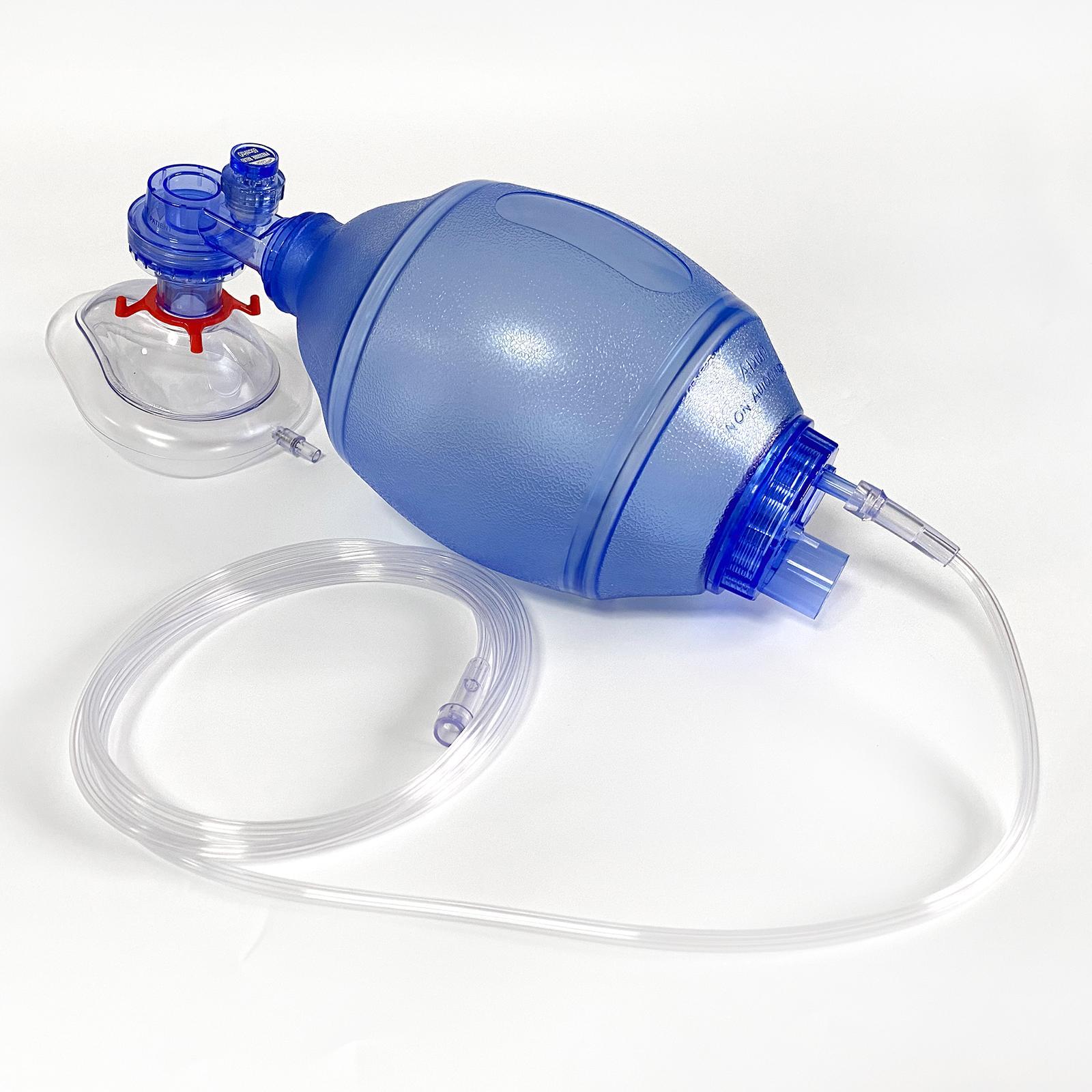 CPR Manual Tool Kit PVC Practi Mask Emergency Bag with Tubing and Mask Reservoir Bag Resuscitation Air Bag for First Aid Training Home Use