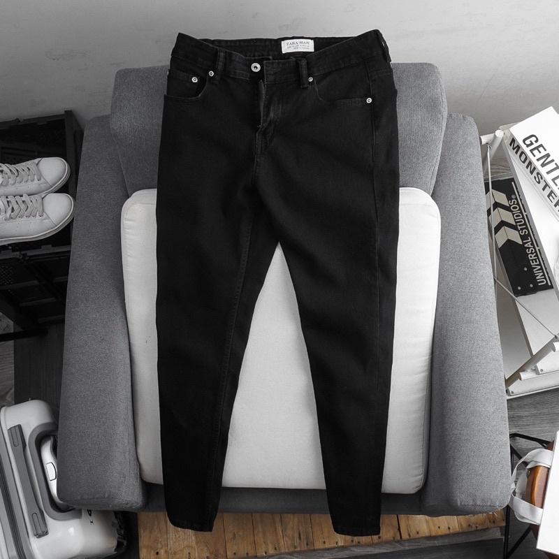 Quần jean nam đen trơn Slimfit xuất khẩu - ôm nhẹ co giãn