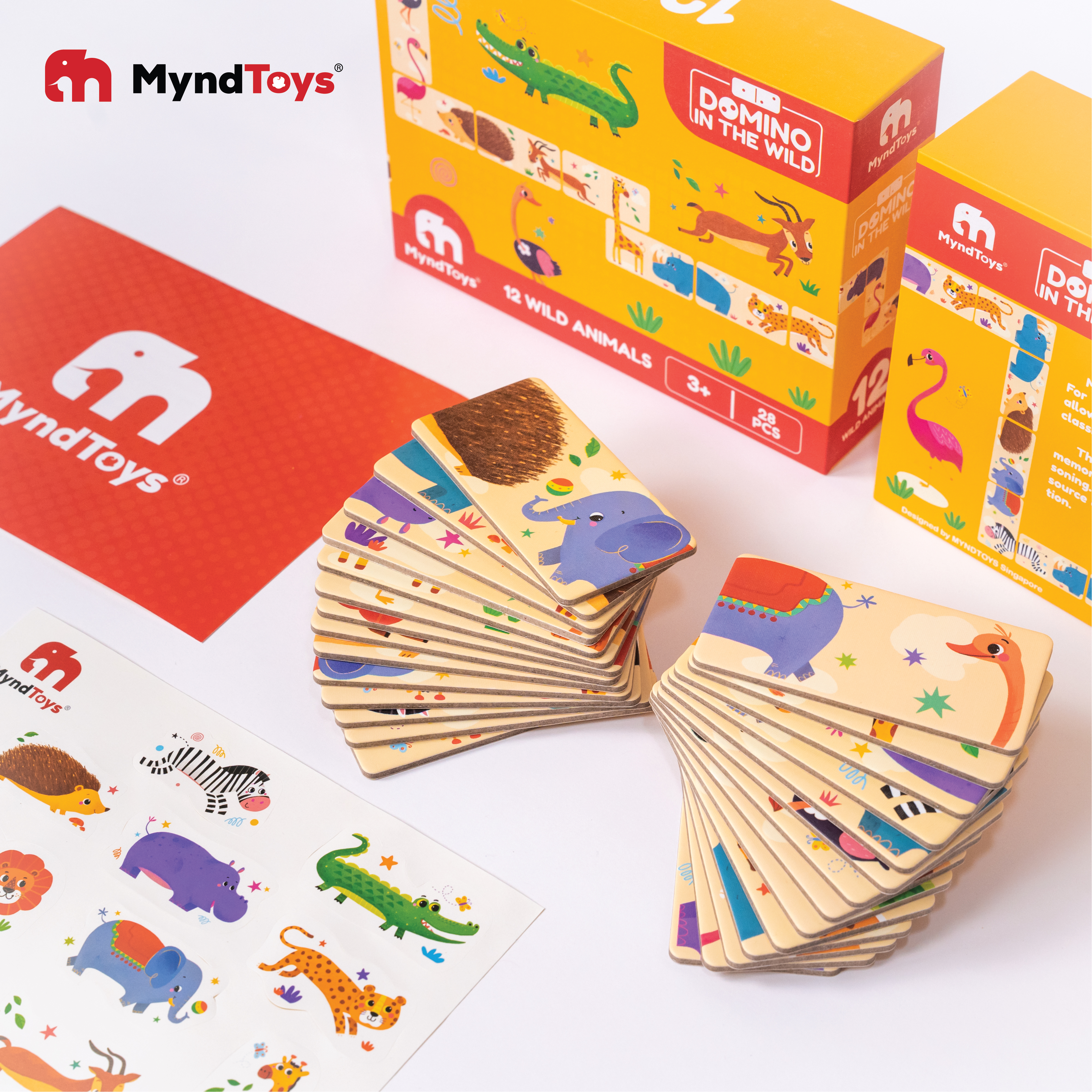 Đồ Chơi Trí Tuệ Cờ Domino Hai Mặt - Chủ Đề Động Vật 28 Thẻ - Hiệu Myndtoys