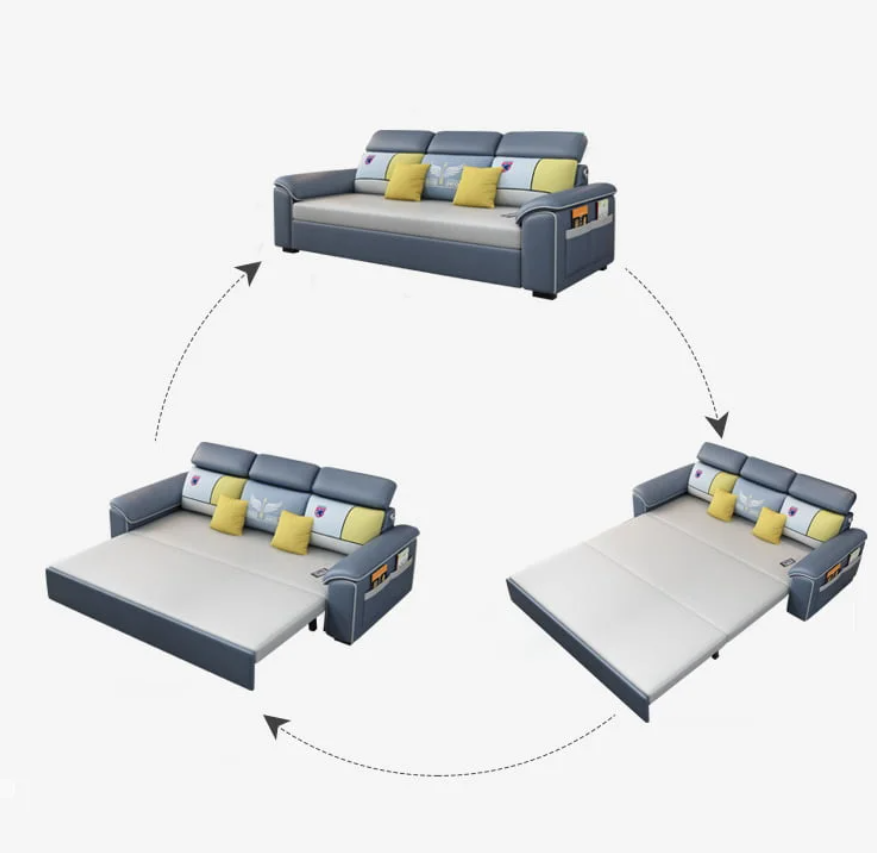Sofa giường đa năng hộc kéo đầu bật cao cấp HGK-28 ngăn chứa đồ tiện dụng Tundo KT 2m1