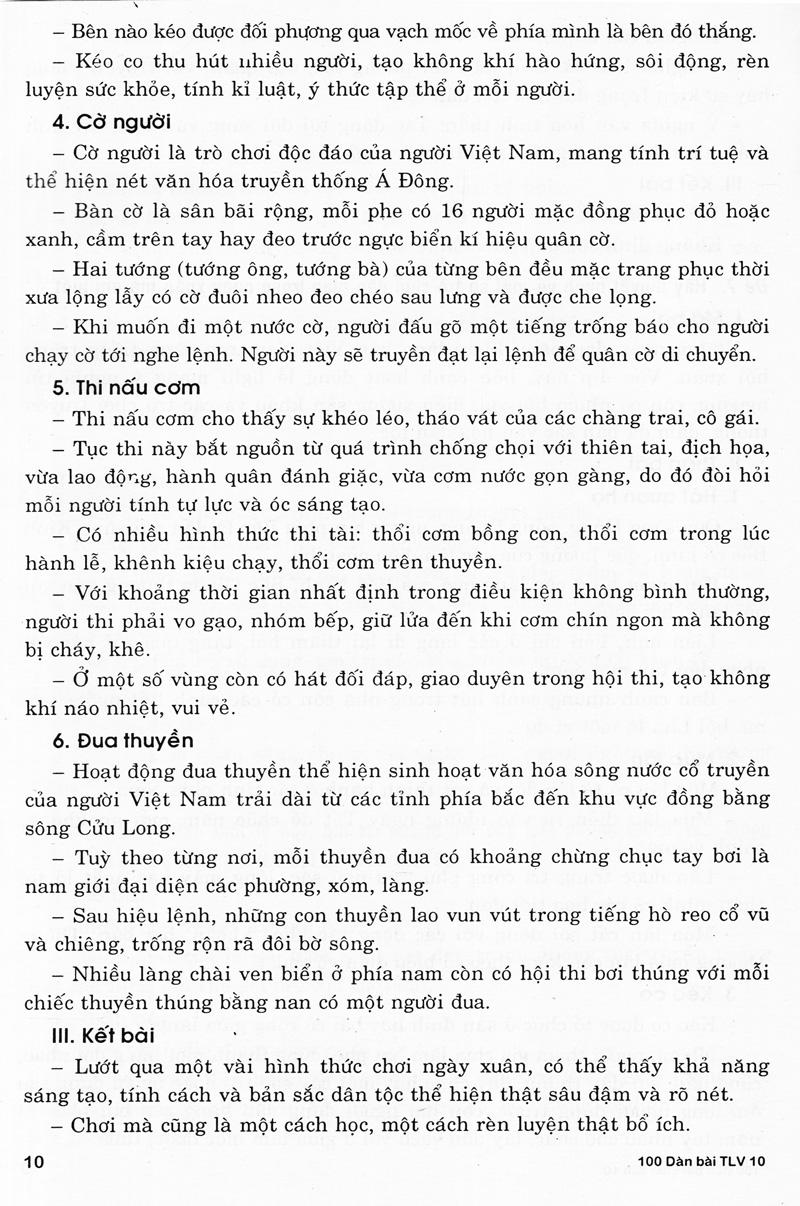 100 Dàn Bài Chi Tiết Làm Văn Lớp 10