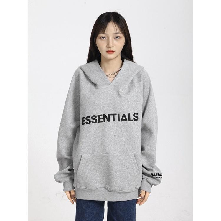 Hình ảnh Áo Khoác Hoodie Nỉ Có Mũ Form Rộng ESSENTIALS Nhiều Màu Unisex Nam Nữ Ulzzang, Áo hoodies sweater phản quang cực đẹp có mũ tôn dáng pc cho các bạn trẻ phong cách hàn quốc