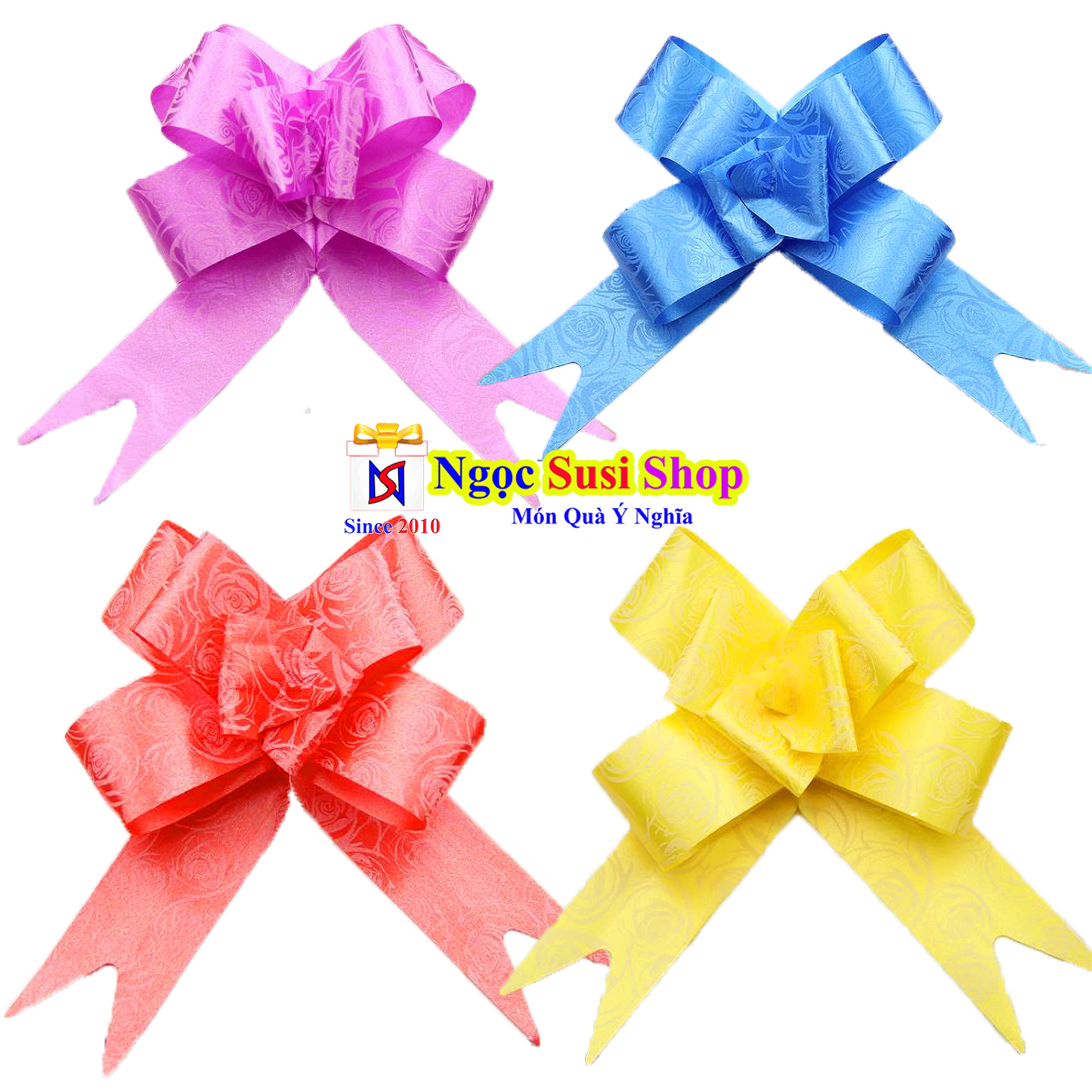 COMBO 30 NƠ RÚT GÓI QUÀ TRANG TRÍ HỘP QUÀ GIỎ QUÀ