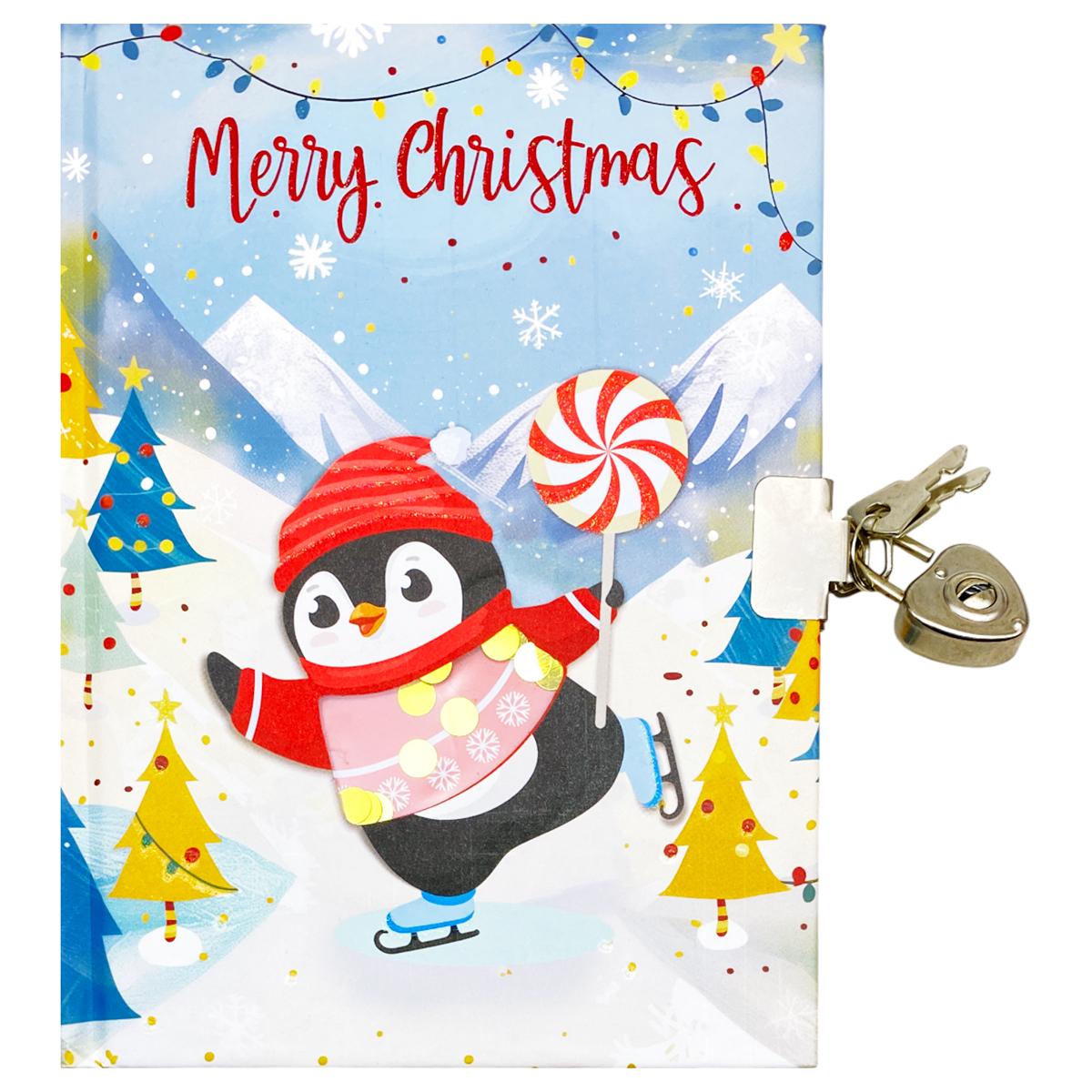 Sổ Nhật Ký Có Khóa Merry Christmas - MP CH24078 - Chim Cánh Cụt