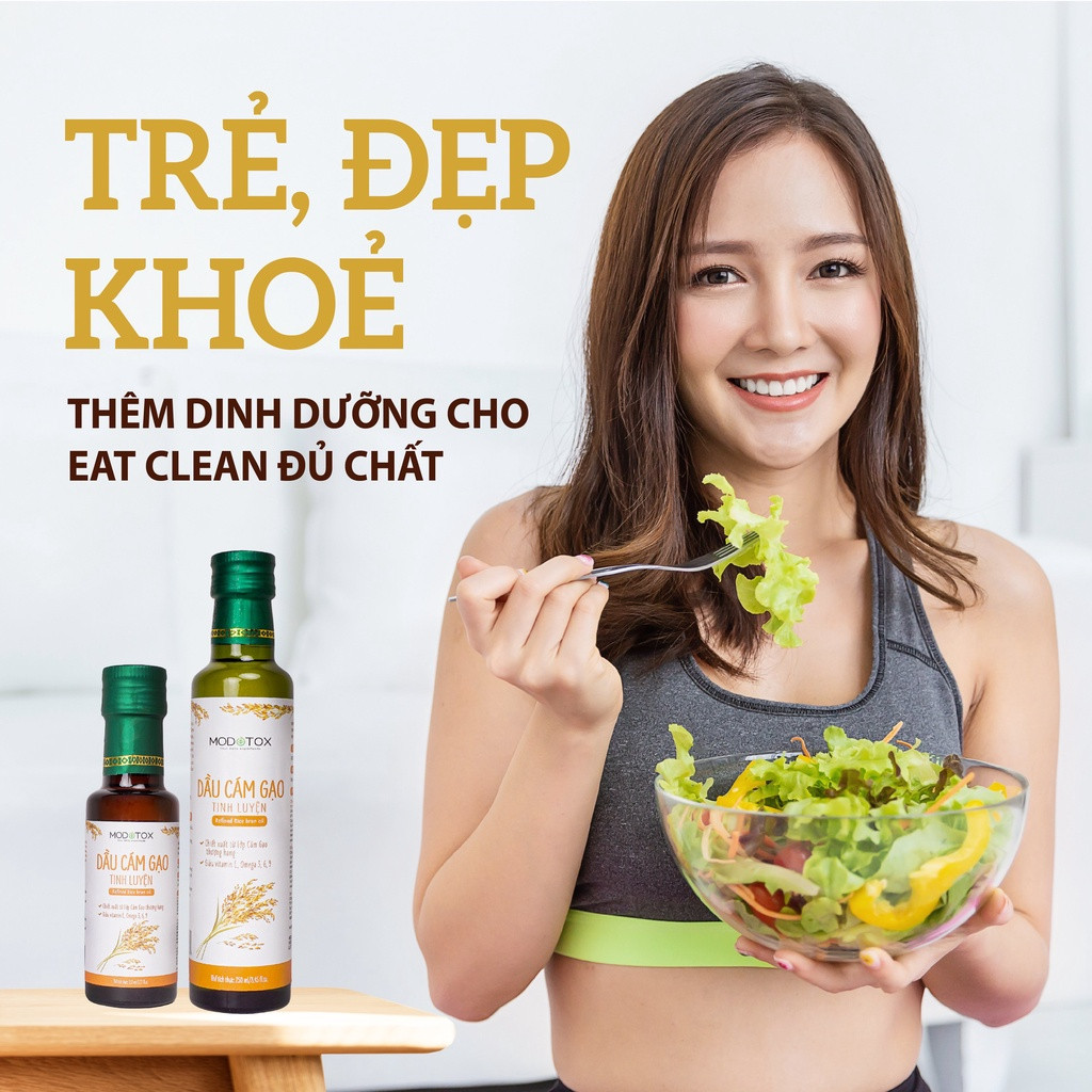 Dầu Cám Gạo Cao Cấp Tinh Luyện 100% Chiên Xào, Nấu Nướng Bổ Sung Omega 3,6,9 MODOTOX 110ml - 250ml (Chai)