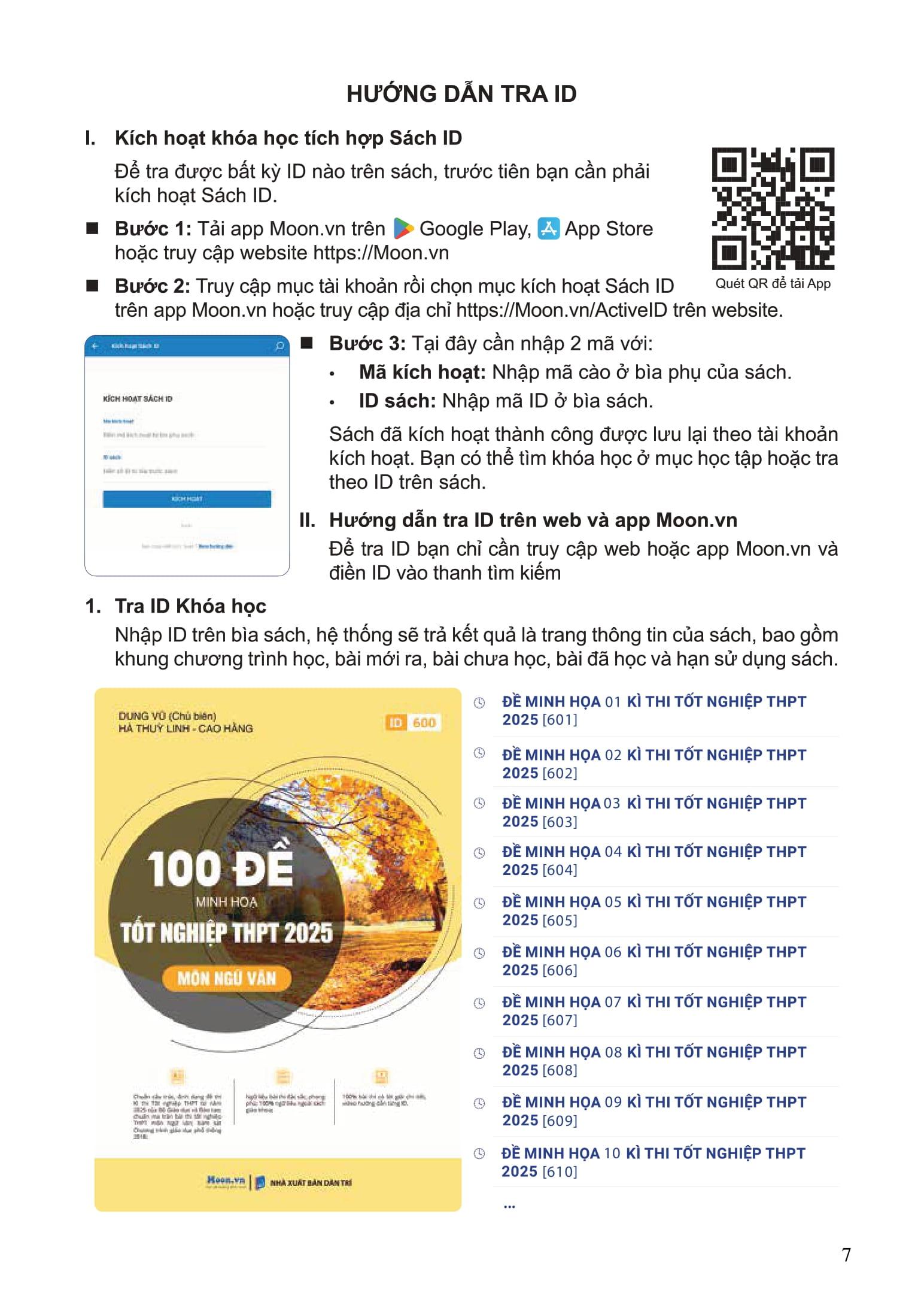 Sách - 100 Đề Minh Họa Tốt Nghiệp THPT 2025 - Môn Ngữ Văn