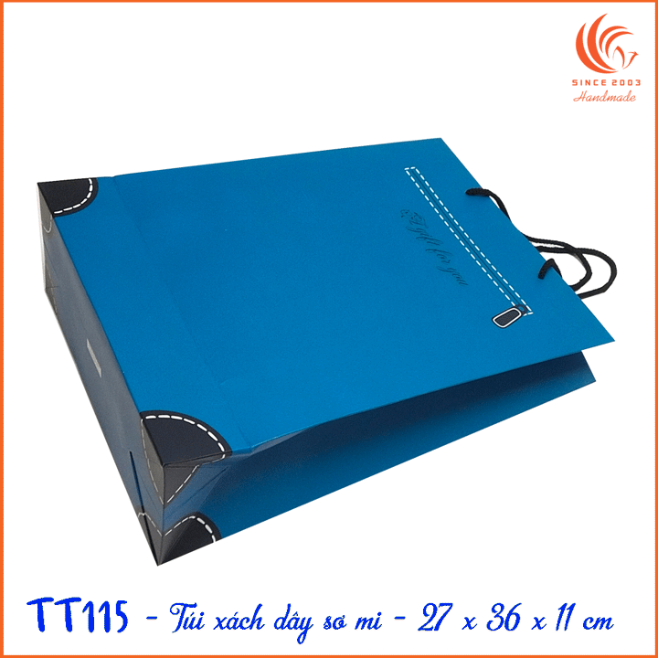 Túi giấy xách dây đựng áo sơmi TT115 - cao 36 x ngang 27 x rộng 11 cm - đựng quà tặng - áo sơ mi - Phượng Hoàng