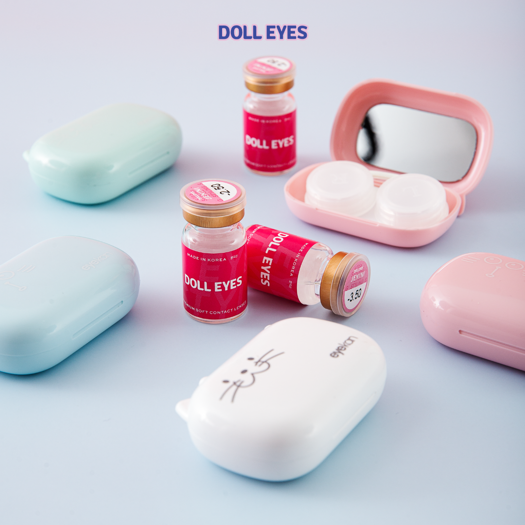 Khay Gương Bảo Quản Kính Áp Tròng DOLL EYES - MÀU RANDOM