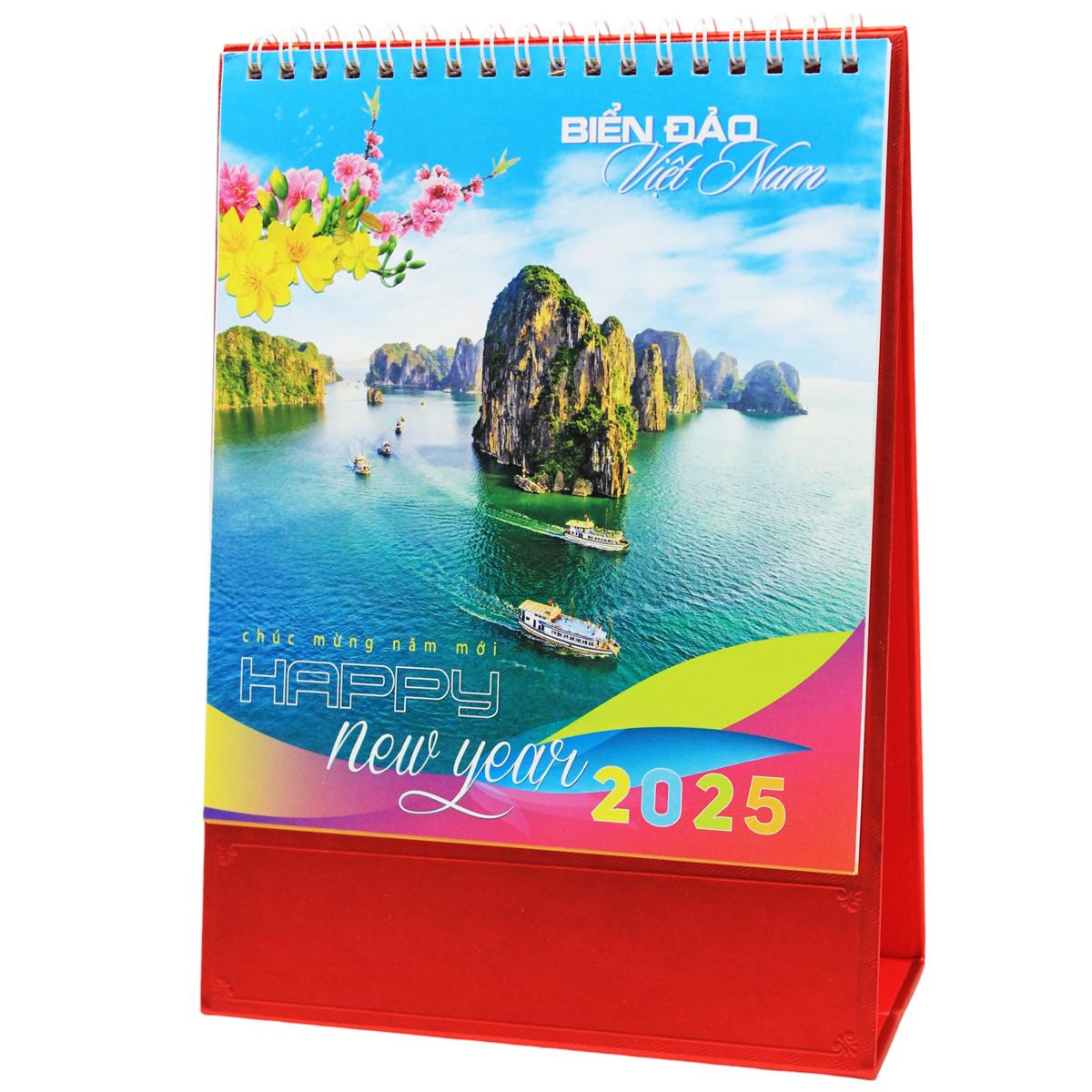 Lịch Bàn Đứng 2025 - Biển Đảo Việt Nam - Văn Lang VL-LB03 - Đế Màu Đỏ