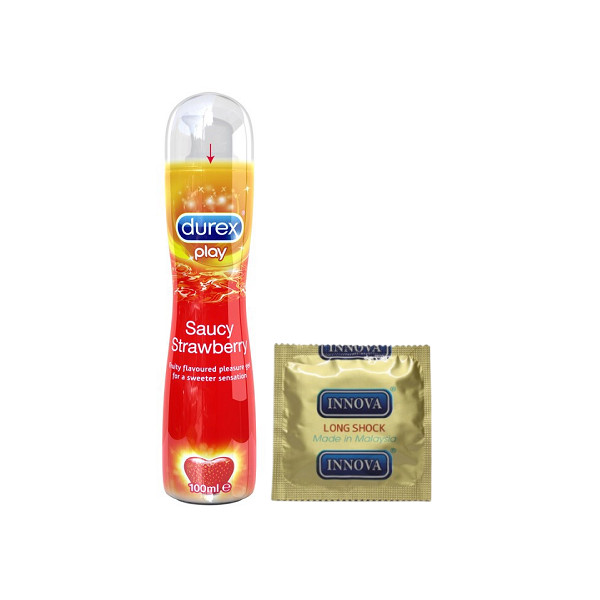 Gel Bôi Trơn Durex Play Strawberry 100ml / chai + Tặng 1 bao cao su Innova Siêu Gai