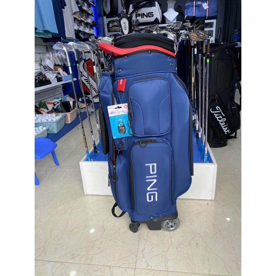 Túi đựng gậy golf Pi.ng nắp cứng có bánh xe chống nước khóa số bảo mật cao - TG018