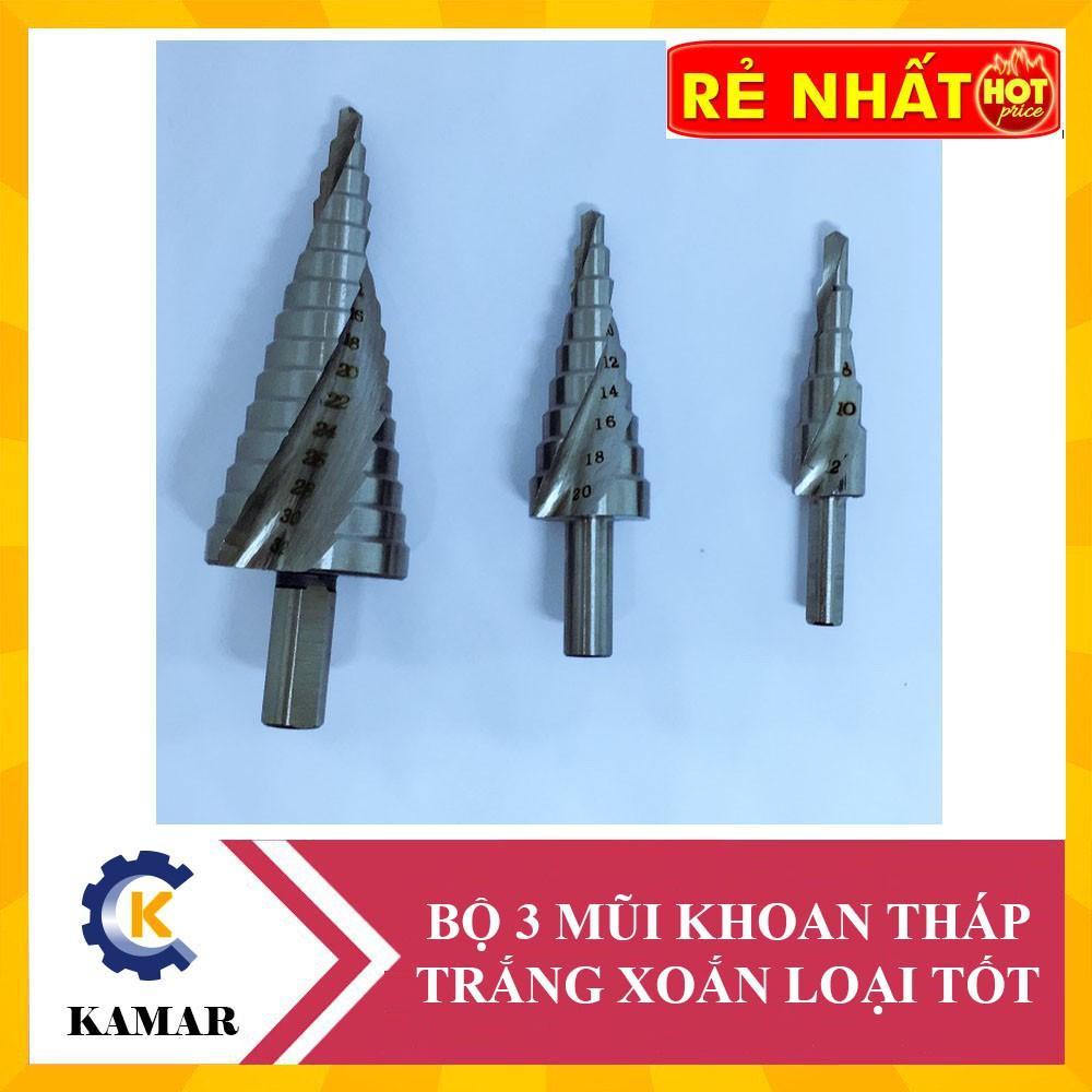 Bộ 3 Mũi Khoan Tháp Trắng Xoắn Loại Tốt