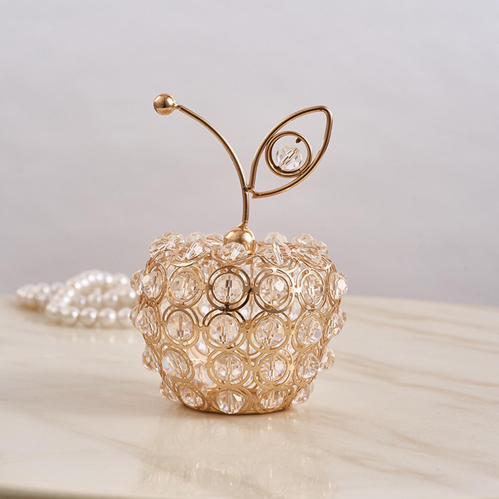 3pcs Nordic Crystal Fruit Statue Ornaments Figurine Home Office Decor