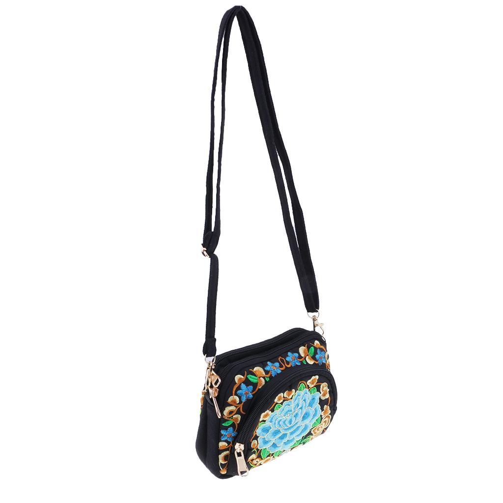 Fashion Ladies Embroidery Canvas Polyester Cotton Crossbody Bag Shoulder Bag Shoulder Bag Travel Bag