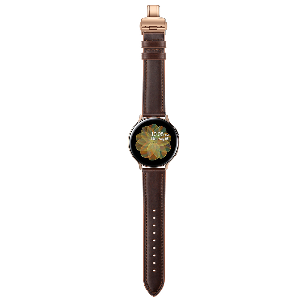 Dây Da Khóa Bướm Gold Chống Gãy Size 20mm Cho Galaxy Watch Active 1 / Galaxy Watch 42 / Galaxy Watch Active 2
